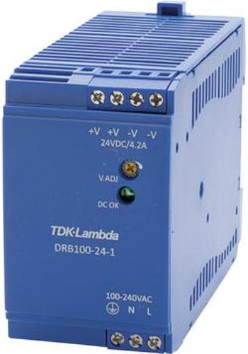 Zdroj na DIN lištu TDK-Lambda DRB100-24-1, 24 V/DC, 4,2 A