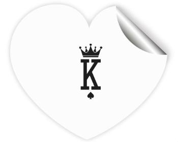 Samolepky srdce - 5 kusů K as King