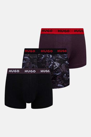 Boxerky HUGO 3-pack pánské, černá barva, 50517894