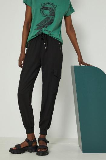 Kalhoty Medicine dámské, černá barva, jogger, high waist
