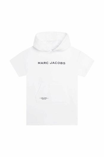 Dětské bavlněné šaty Marc Jacobs bílá barva, mini