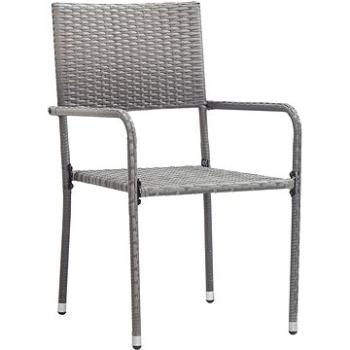 Zahradní jídelní židle 2 ks polyratan šedé 46412 (46412)
