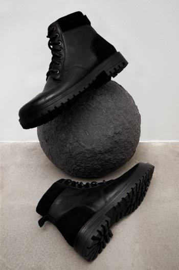 Kožené boty Medicine pánské, černá barva