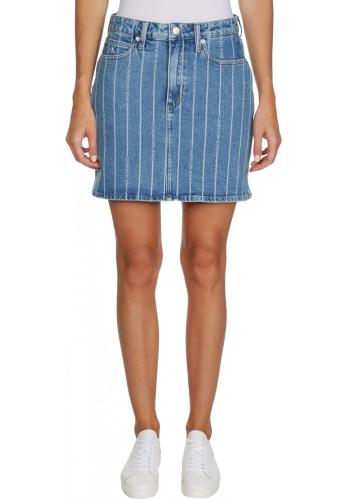 Calvin Klein Calvin Klein dámská světle modrá denim sukně s pruhy HIGH RISE MINI SKIRT