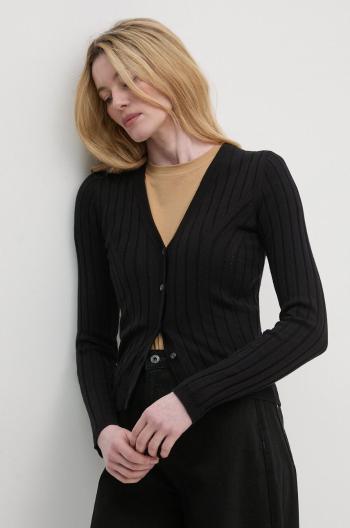 Kardigan Pepe Jeans IZABEL CARDIGAN dámský, černá barva, lehký, PL702225