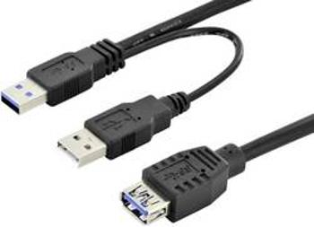 USB 3.0 Y kabel ednet 84160 84160, 30.00 cm, černá