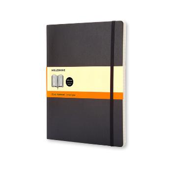 Zápisník měkký linkovaný černý XL (192 stran)