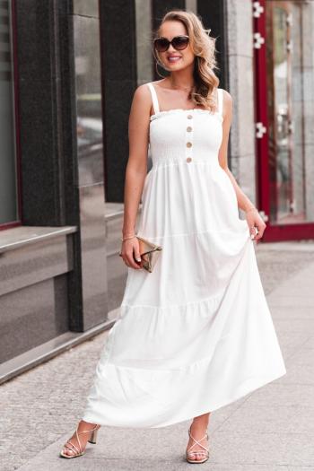 Bílé dlouhé šaty DLR052