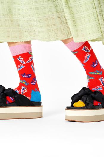 Ponožky Happy Socks dámské, červená barva