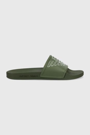 Pantofle Emporio Armani Underwear zelená barva