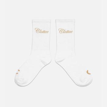 Clottee Script Socks CTAC6004-WHITE