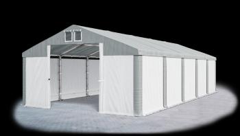 Garážový stan 4x8x2m střecha PVC 560g/m2 boky PVC 500g/m2 konstrukce ZIMA Bílá Šedá Šedé