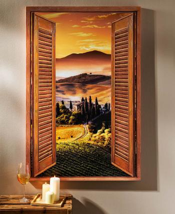 Obraz okno s výhledem na toskánsko, 120x80cm