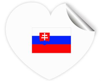 Samolepky srdce - 5 kusů Slovensko