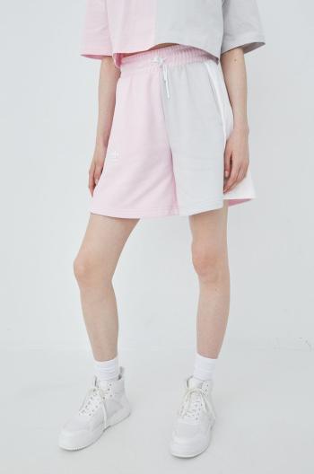 Kraťasy adidas Originals HT5973 dámské, růžová barva, vzorované, high waist