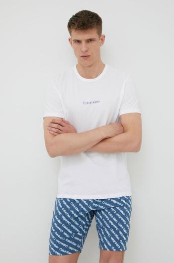 Pyžamo Calvin Klein Underwear bílá barva, s potiskem