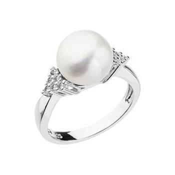 EVOLUTION GROUP CZ Stříbrný prsten s bílou říční perlou - velikost 54 - 25002.1