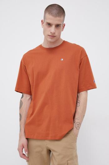 Bavlněné tričko Champion 216548 oranžová barva, s aplikací