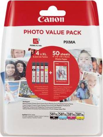 Canon Inkoustová kazeta CLI-581XL Photo Value Pack CMYK originál kombinované balení foto černá, azurová, purppurová, žlutá 2052C004