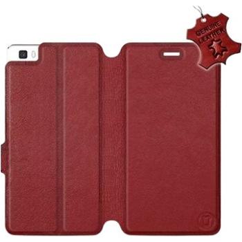 Flip pouzdro na mobil Huawei P8 Lite - Tmavě červené - kožené -   Dark Red Leather (5903226516797)