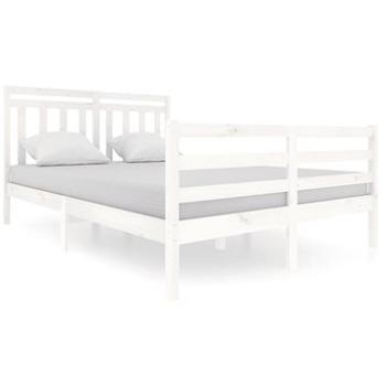 Rám postele bílý masivní dřevo 140 × 200 cm, 3100655 (3100655)