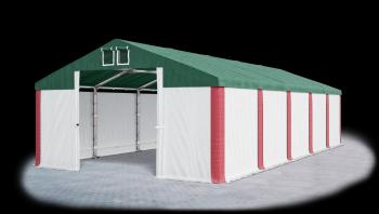 Garážový stan 4x8x2m střecha PVC 560g/m2 boky PVC 500g/m2 konstrukce ZIMA Bílá Zelená Červené