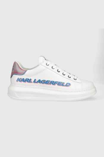 Kožené sneakers boty Karl Lagerfeld Kapri Mens bílá barva