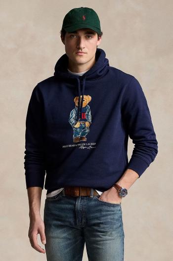 Mikina Polo Ralph Lauren pánská, tmavomodrá barva, s kapucí, s potiskem, 710953719