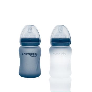 Everyday Baby skleněná láhev s termo senzorem 150 ml, Blueberry