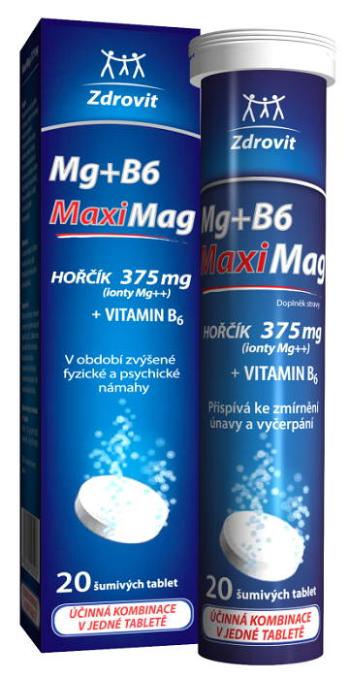 Zdrovit MaxMag Hořčík 375 mg + B6 20 šumivých tablet