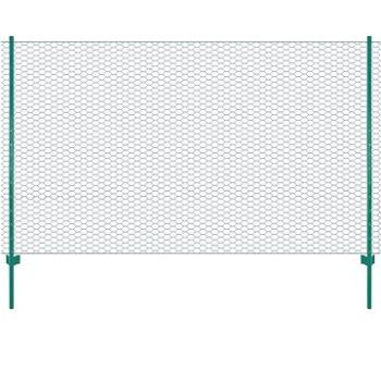 Drátěný plot se sloupky ocel 25×2 m zelený 144607