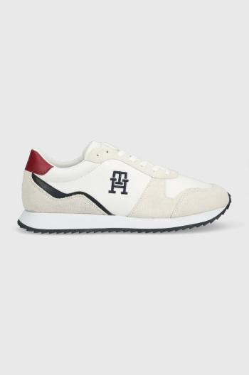 Kožené sneakers boty Tommy Hilfiger RUNNER EVO LEATHER bílá barva, FM0FM04479