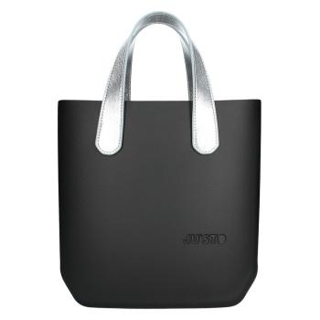 Dámská trendy kabelka Justo J-Half Abbie - černo-stříbrná