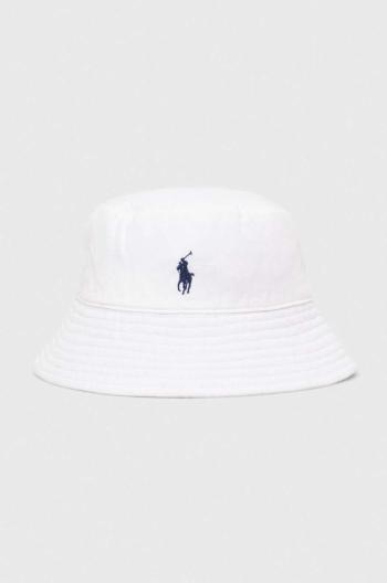 Plátěný klobouk Polo Ralph Lauren bílá barva, 455938465