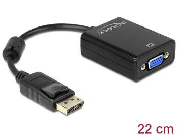 Delock Adaptér Displayport 1.2 samec > VGA samice černá