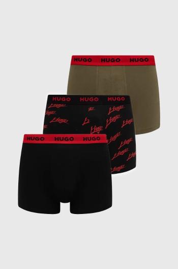 Boxerky HUGO 3-pack pánské, černá barva, 50517887