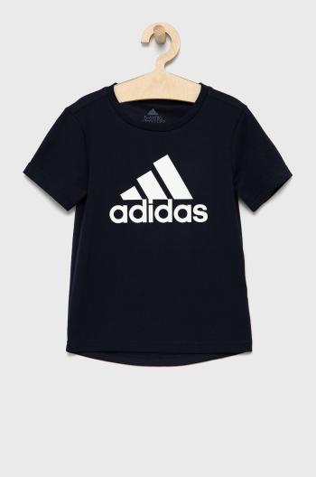 Dětské tričko adidas Performance HE9331 tmavomodrá barva, s potiskem