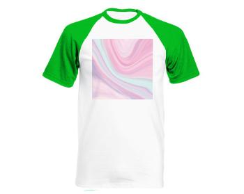 Pánské tričko Baseball Růžový abstraktní vzor