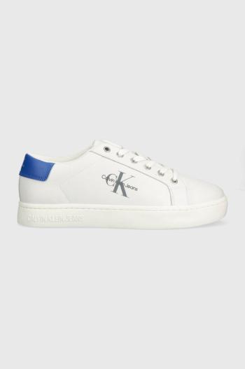 Kožené sneakers boty Calvin Klein Jeans CLASSIC CUPSOLE LACEUP LOW LTH bílá barva, YM0YM00491