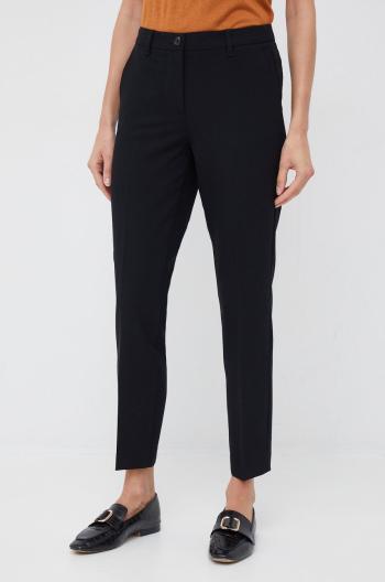 Kalhoty Sisley dámské, černá barva, fason cargo, medium waist