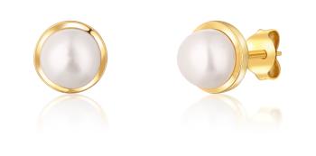 JwL Luxury Pearls Pozlacené náušnice s říční perlou JL0735