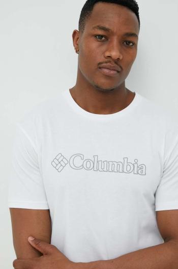 Sportovní tričko Columbia Pacific Crossing II bílá barva, s potiskem