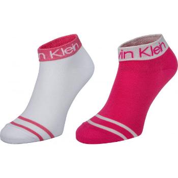 Calvin Klein WOMEN SHORT SOCK 2P LEGWEAR LOGO ZOEY Dámské ponožky, růžová, velikost UNI