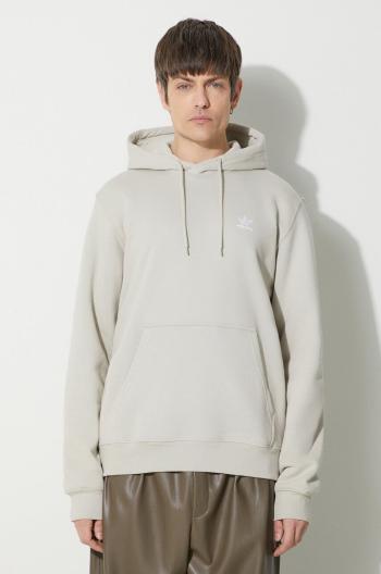 Mikina adidas Originals Trefoil Essentials Hoody pánská, béžová barva, s kapucí, s aplikací, IR7785