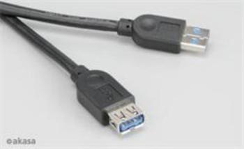 AKASA prodlužovací kabel USB3.0 Typ-A(M) na USB3.0 Typ-A(F) / AK-CBUB02-15BK / černý / 1,5m