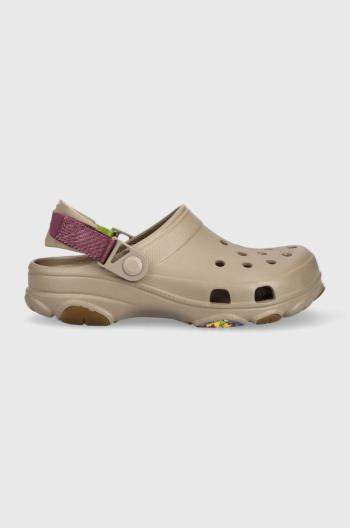 Pantofle Crocs Classic All Terrain Clog dámské, hnědá barva