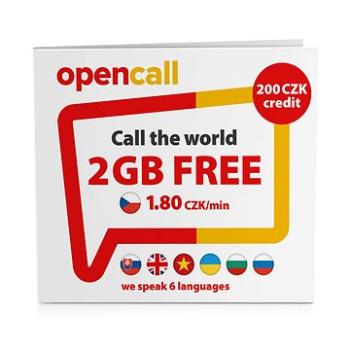OpenCall Předplacená karta s kreditem 200Kč + 1GB na měsíc zdarma (SMALLO2N.200OC9)