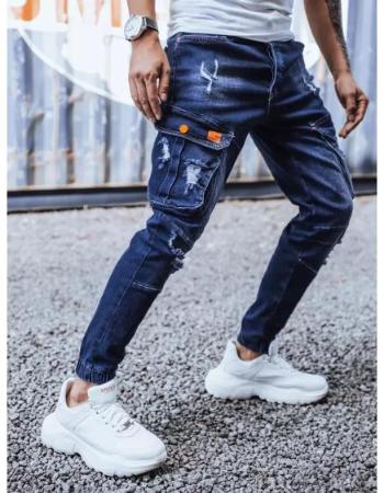 Pánské riflové jogger kalhoty tmavě modré DENIM