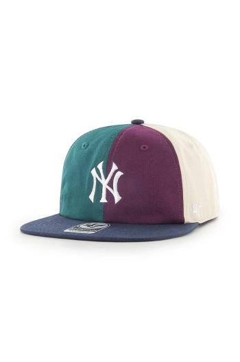 Bavlněná čepice 47brand Mlb New York Yankees vínová barva, vzorovaná