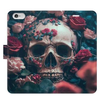 Flipové pouzdro iSaprio - Skull in Roses 02 - iPhone 6/6S